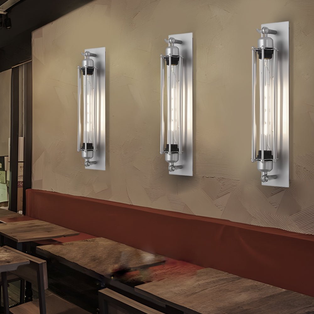 Industrial Vintage Flute Iron 1 - Light Wall Lamp - Chrome