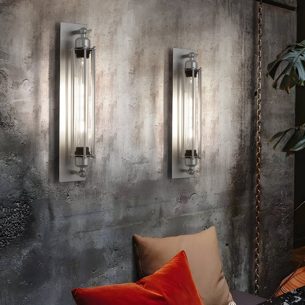 Industrial Vintage Flute Iron 1 - Light Wall Lamp - Chrome