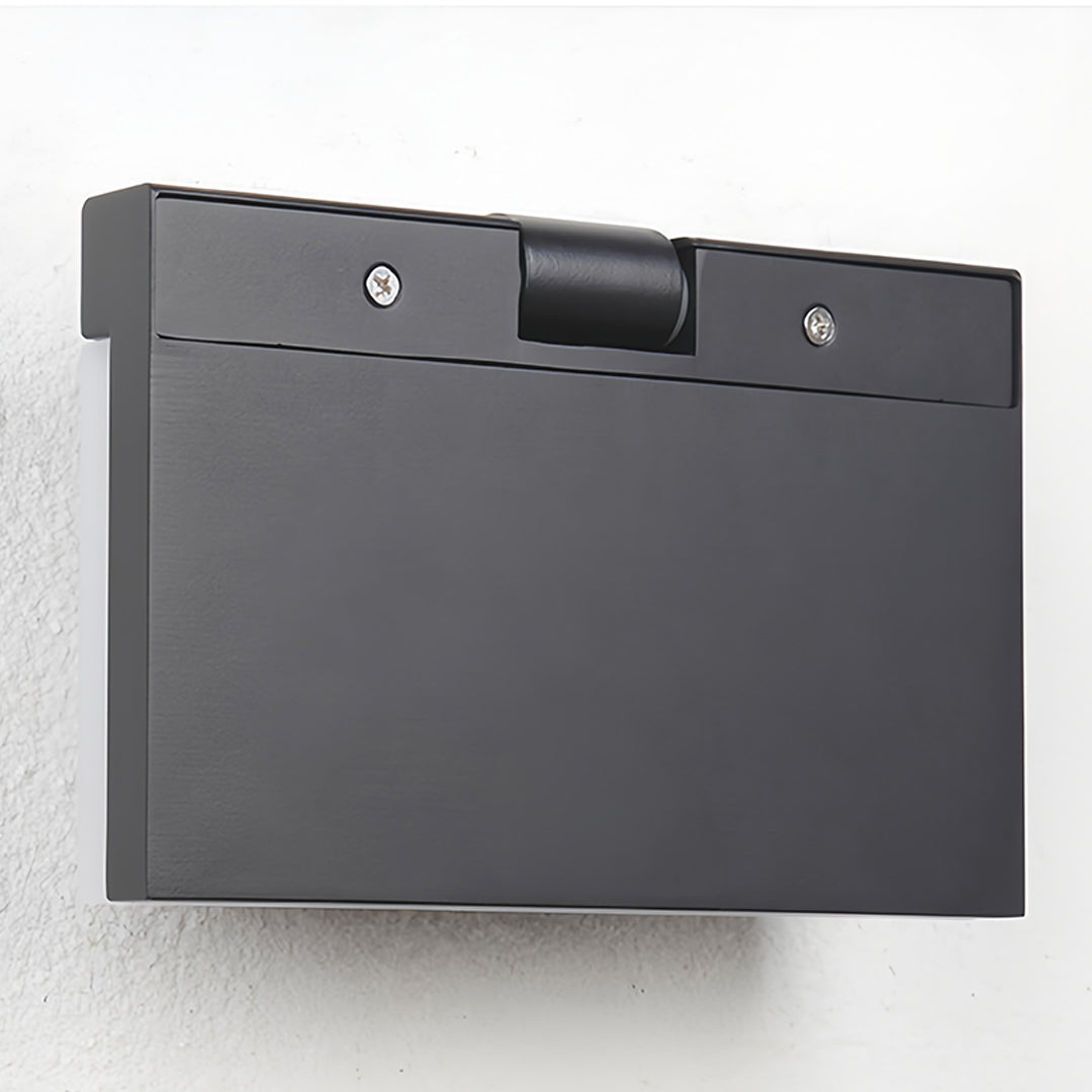 Rear view of industrial wall light displaying mounting plate and installation hardware details