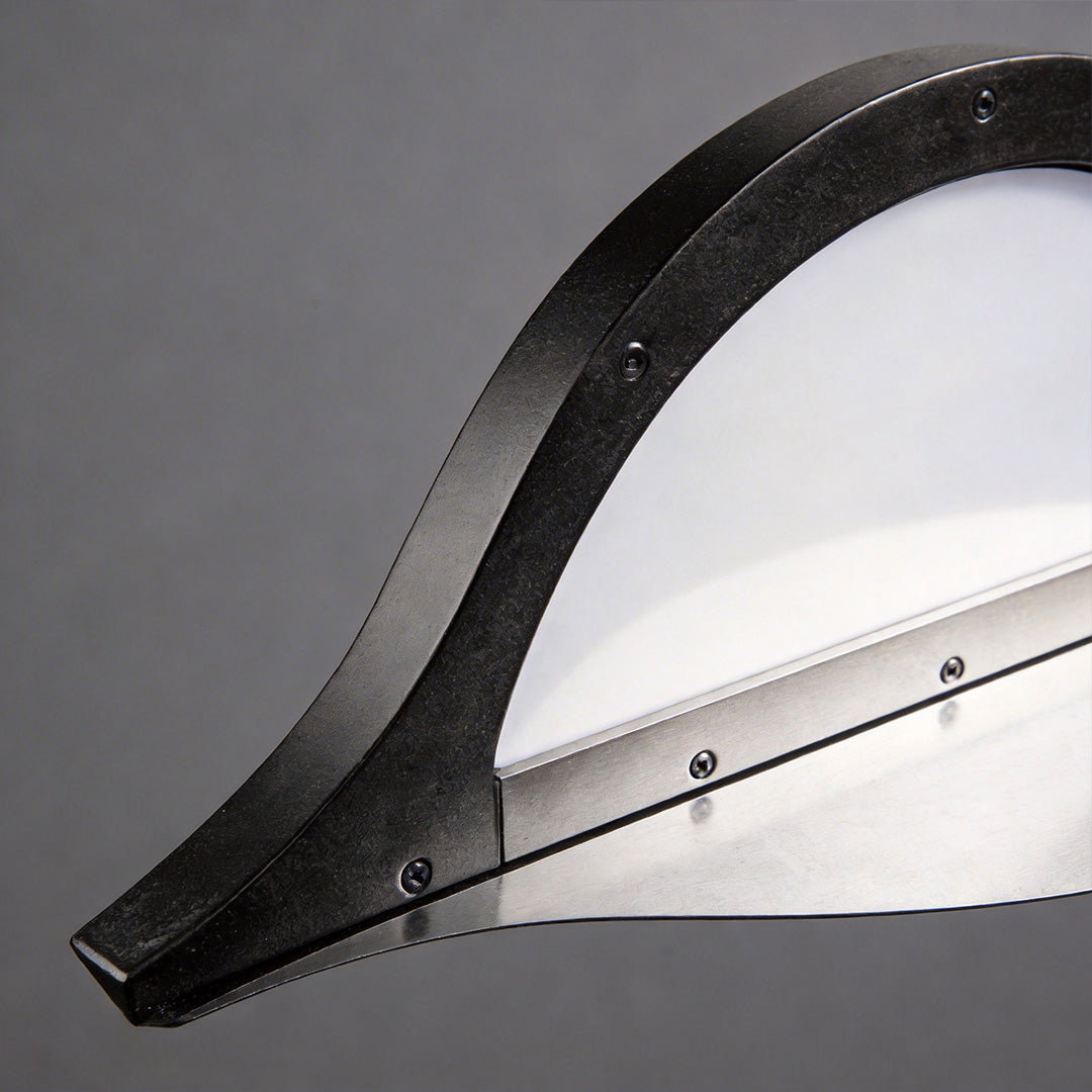 Close-up of inground landscape lights showcasing its curved and durable design.