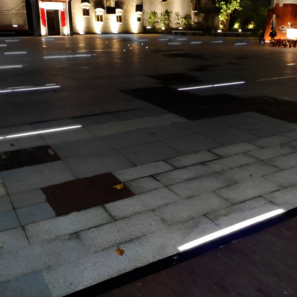 Inground linear lighting with a close-up of its linear light strip and modern design.