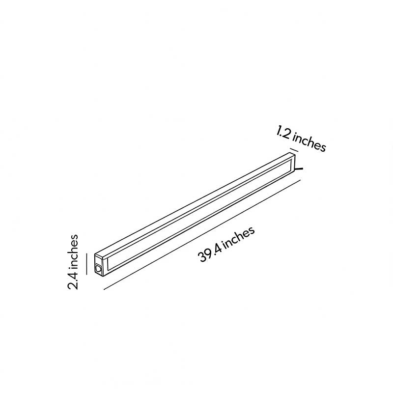 Technical diagram showing dimensions and structure of inground linear lighting models.