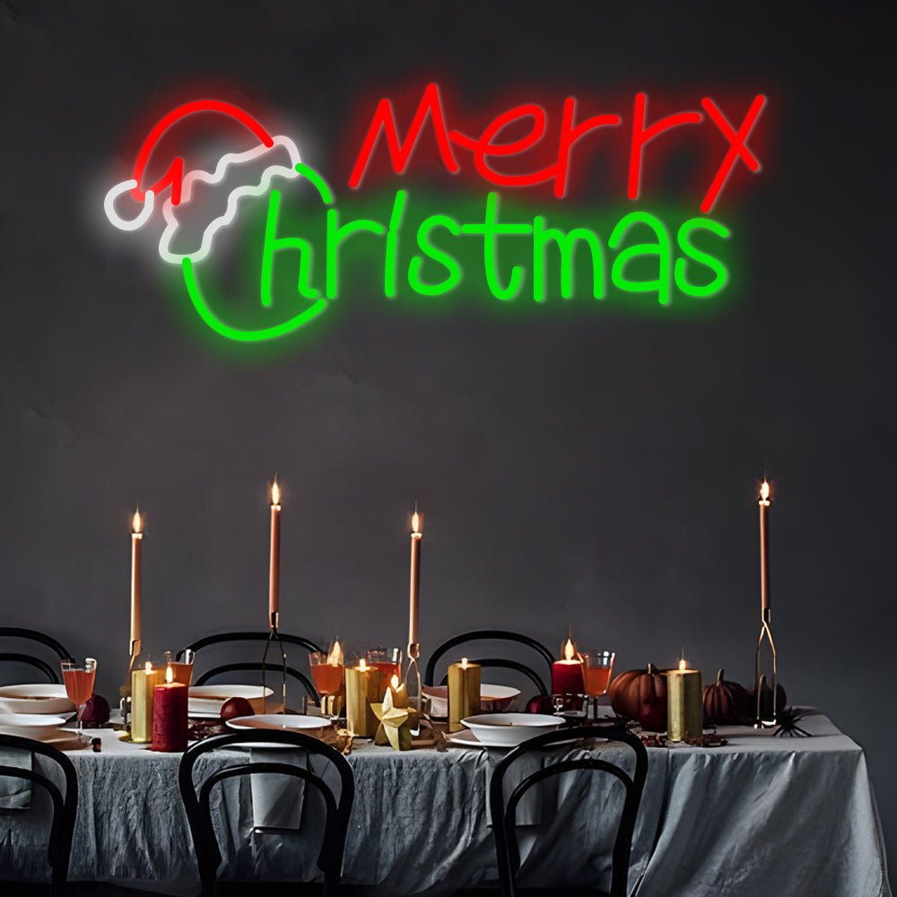 Ins Luminous Merry Christmas Letters Acrylic LED Neon Sign Lights