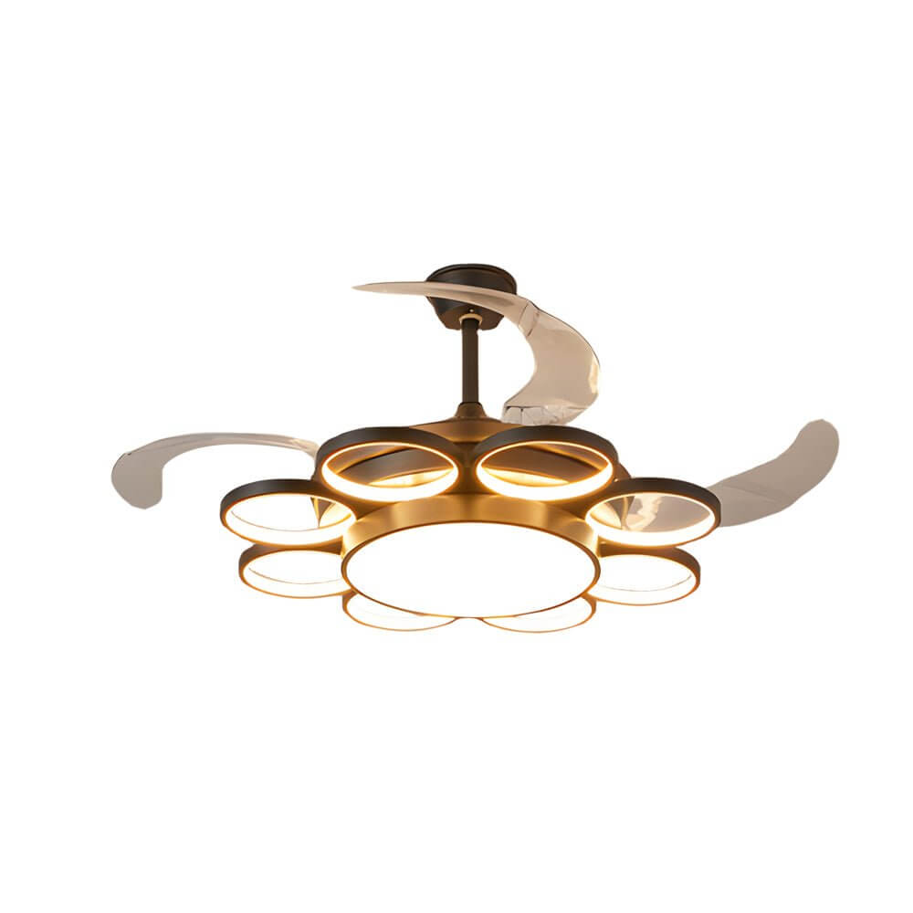 Invisible Silent Ceiling Fan Ring Remote LED Chandelier