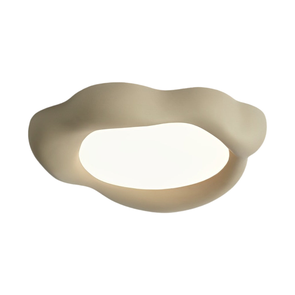 Orange irregular ceiling light in a 3D render, emphasizing its bold and artistic form.