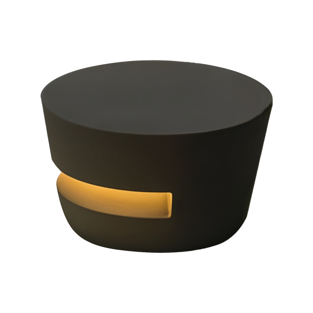 Isolated view of the single black pathway lights fixture, highlighting the matte black/dark gray finish and rugged construction.