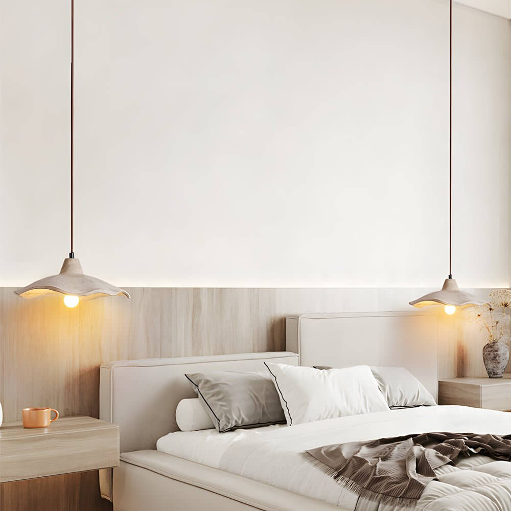 Japanese 1 - Light Cement Wavy Pendant