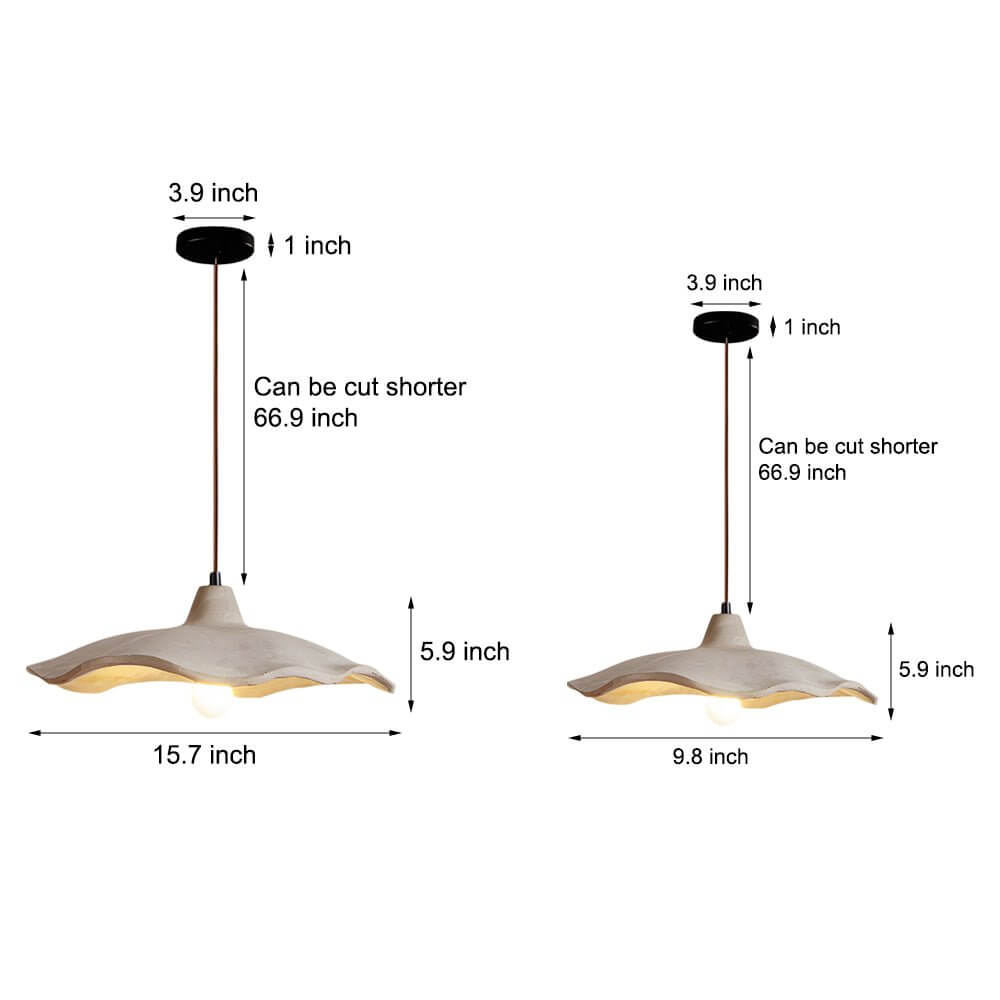 Japanese 1 - Light Cement Wavy Pendant