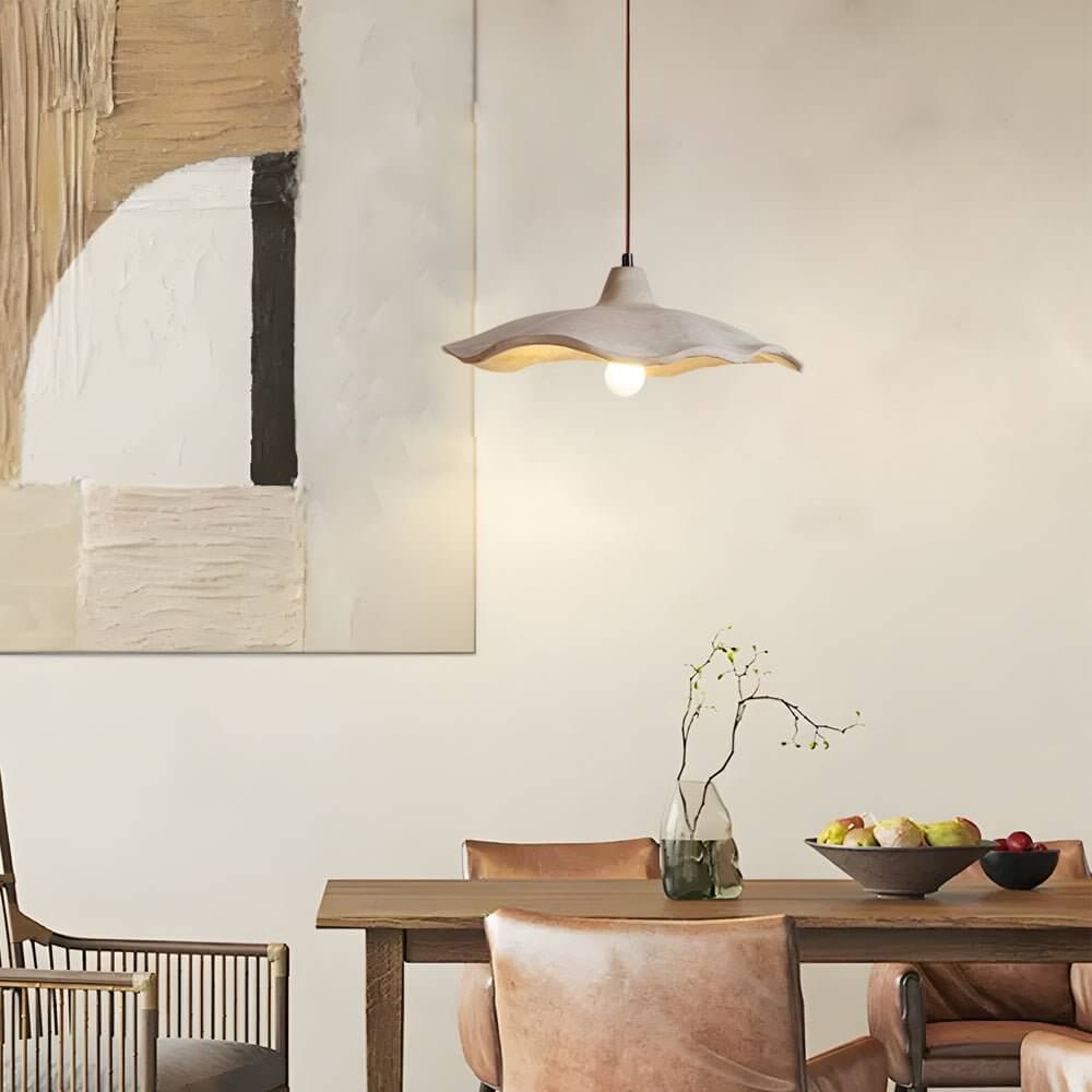 Japanese 1 - Light Cement Wavy Pendant