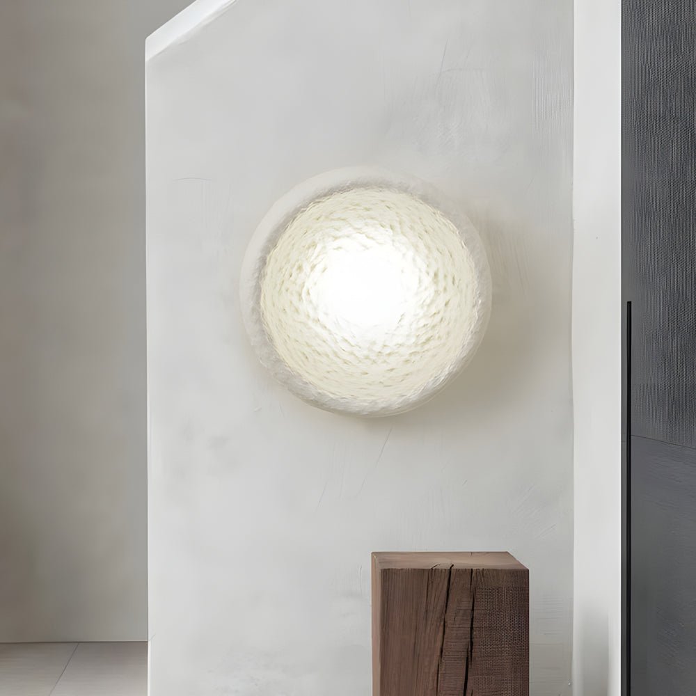 Japanese White Round 1 - Light Wall Sconce, 3 Sizes