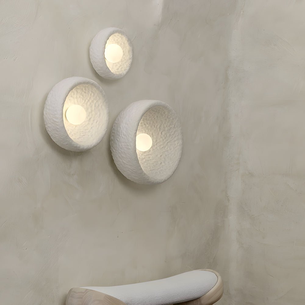 Japanese White Round 1 - Light Wall Sconce, 3 Sizes