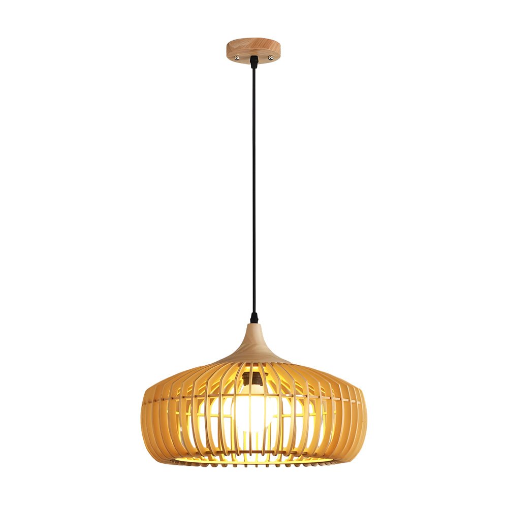 Japanese Wood Cage 1 - Light Pendant Light