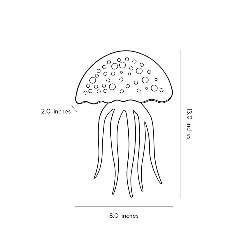 Jellyfish wall light dimension drawing with width and height measurements.