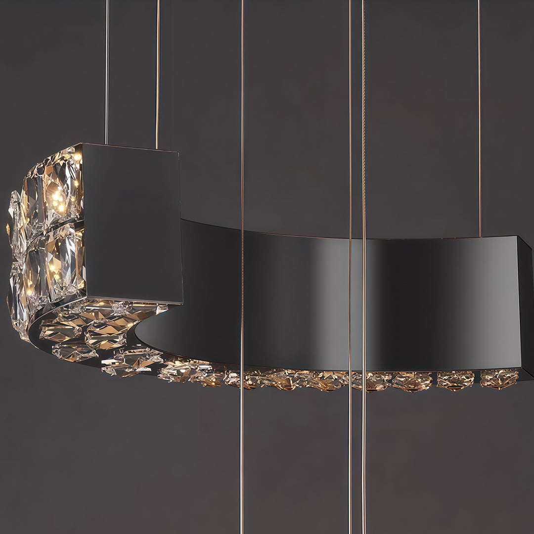 Macro view of K9 crystal blocks reflecting light beautifully.