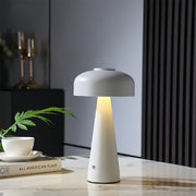 Stylish kitchen counter featuring small black pendant light as decorative white mushroom table lamp