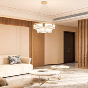 Kitchen island chandelier modern suspended in luxurious bedroom with wooden slat ceiling and modern furnishings