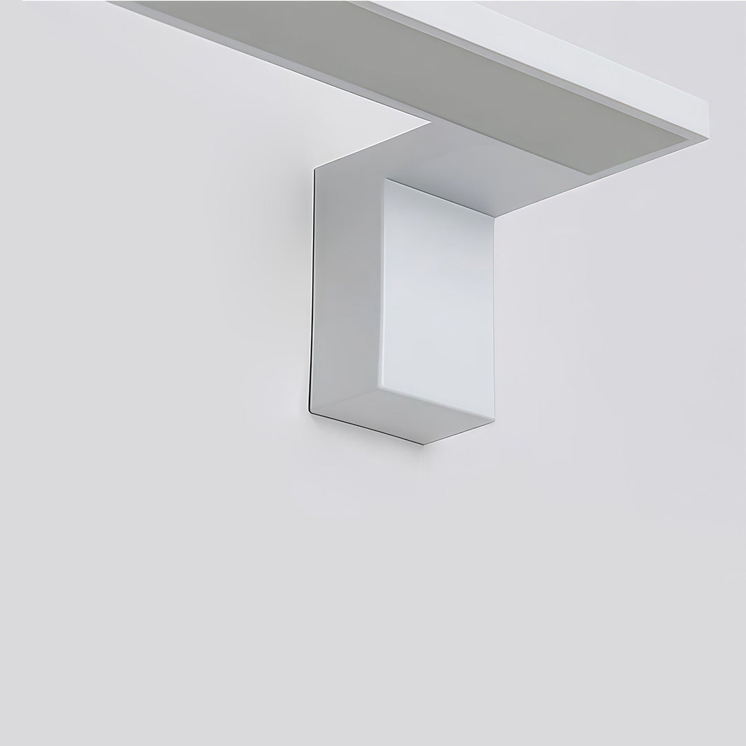 L shape wall light close-up showing right angle metal structure.