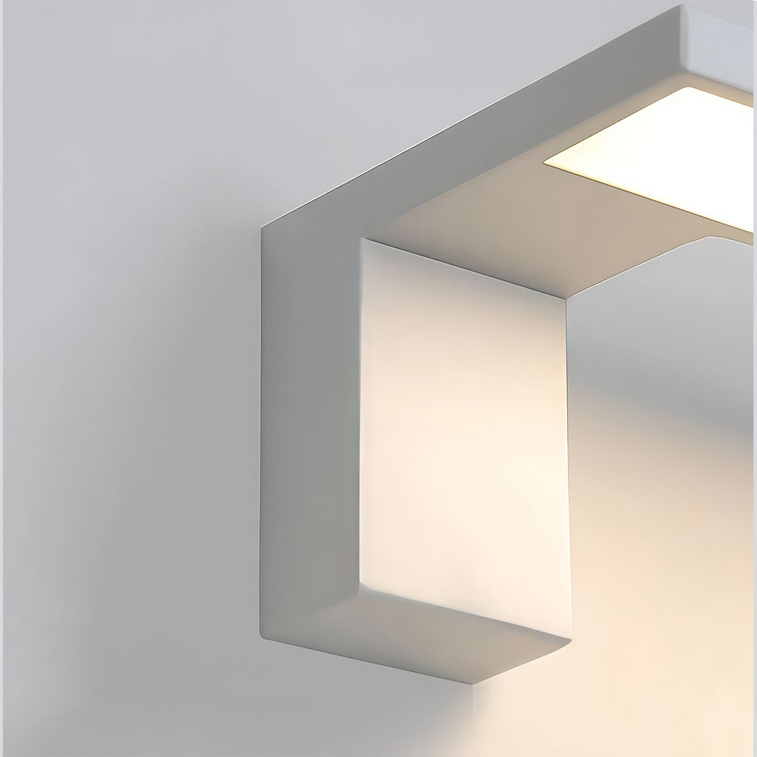 L shape wall light close-up showing integrated LED light source.