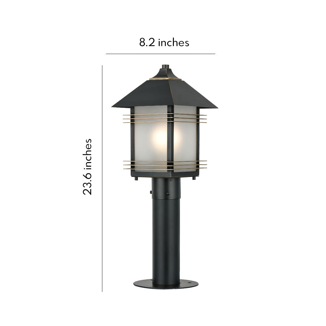 Landscape path lighting fixtures with a classic lantern-style design, featuring a black finish and clear glass on a clean white background.