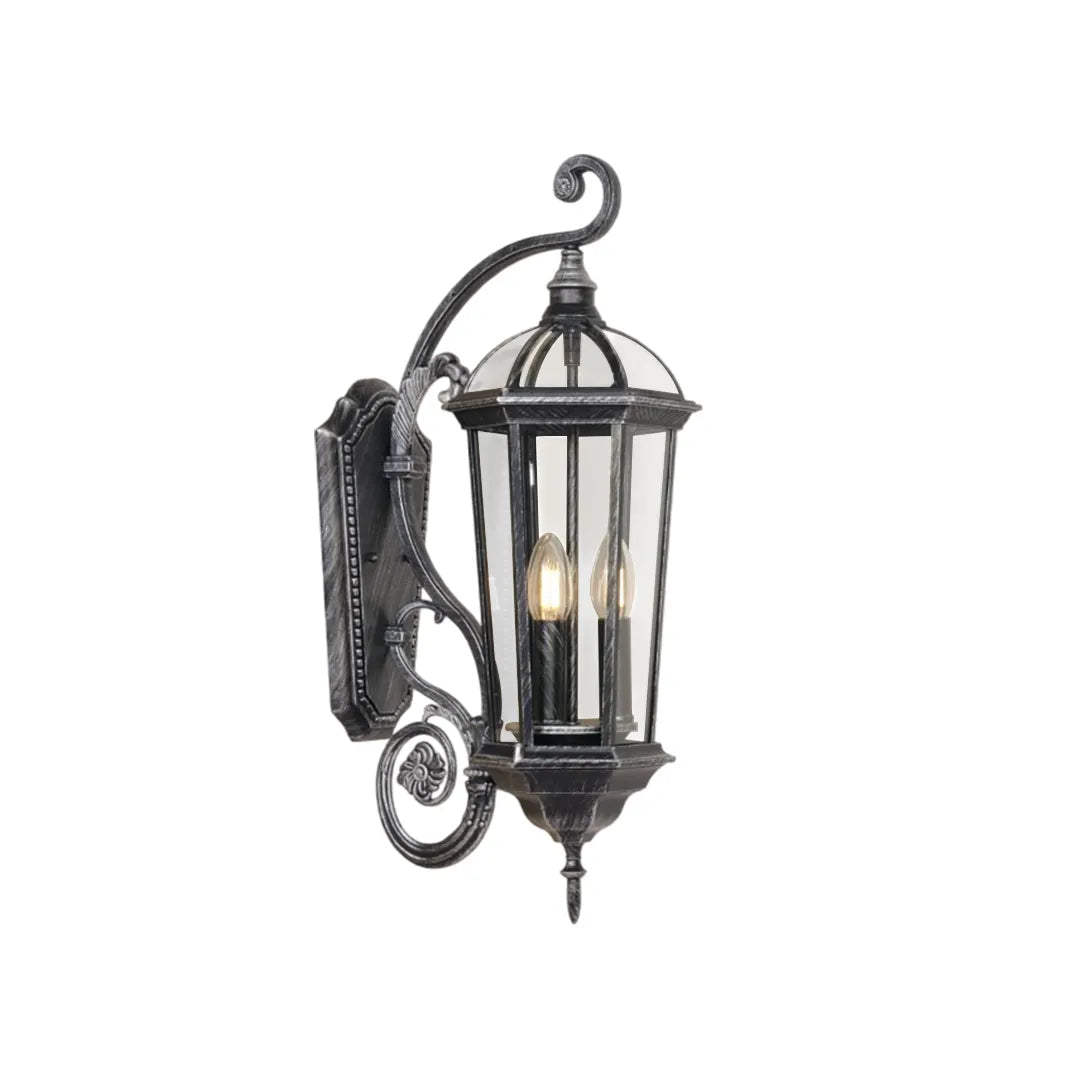 Lantern style wall sconce product image on a white background, featuring a compact vintage outdoor lantern design.