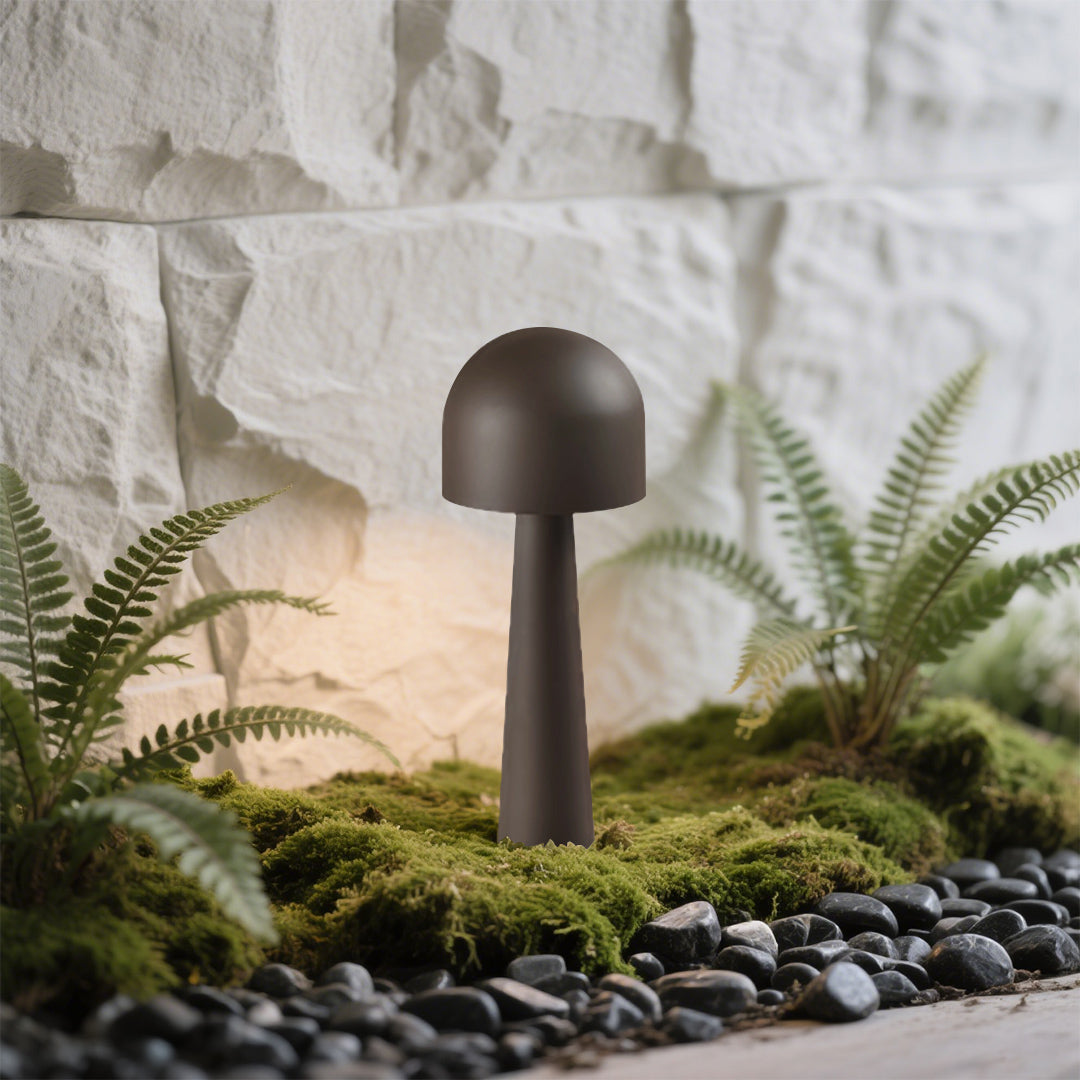 Robust large-scale landscape light fixture with a dark finish and a wide shade, offering broad illumination for open spaces