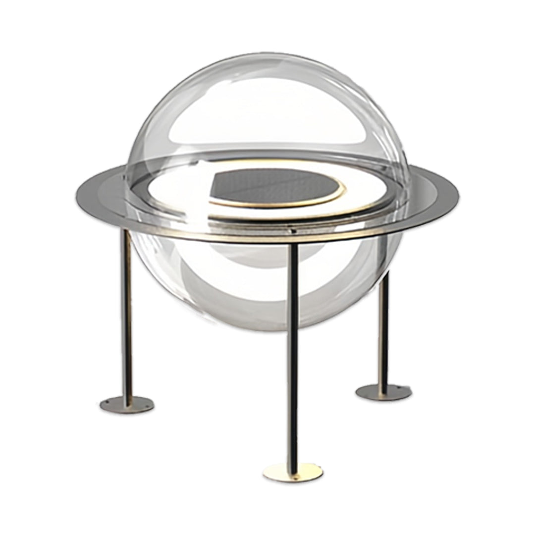 Elegant large circular main gate pillar light design with layered rings and warm illumination for modern gate columns.