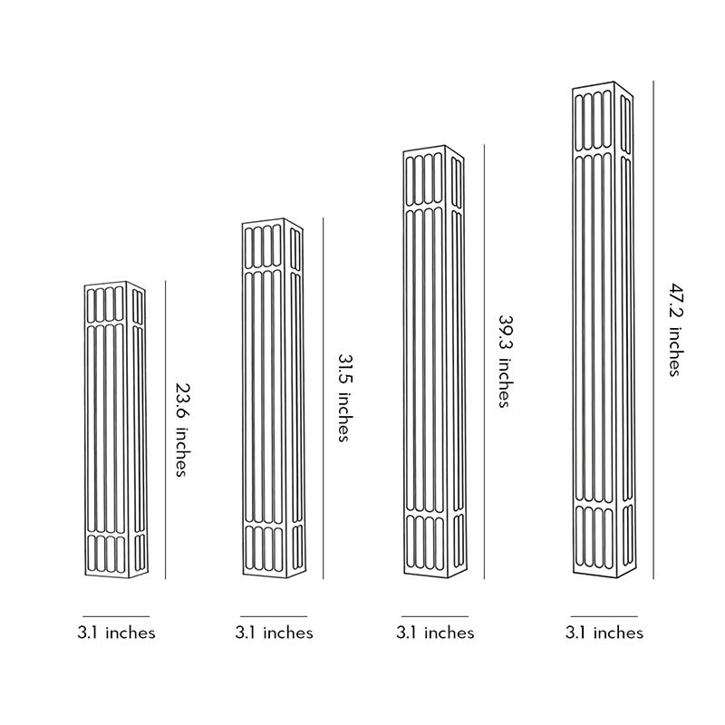 Line drawing of large outdoor wall light dimensions, providing installation specifications.