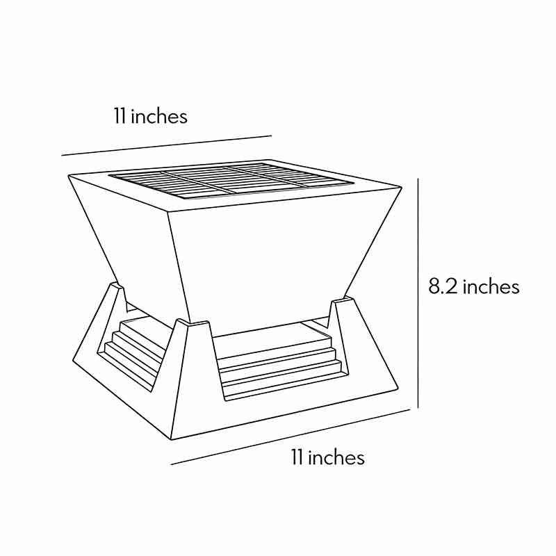 Technical diagram of large pillar lights showing dimensions and structural details.