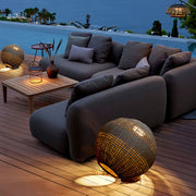 Outdoor Globe Lantern with a Stylish Woven Texture Chic Outdoor Lights