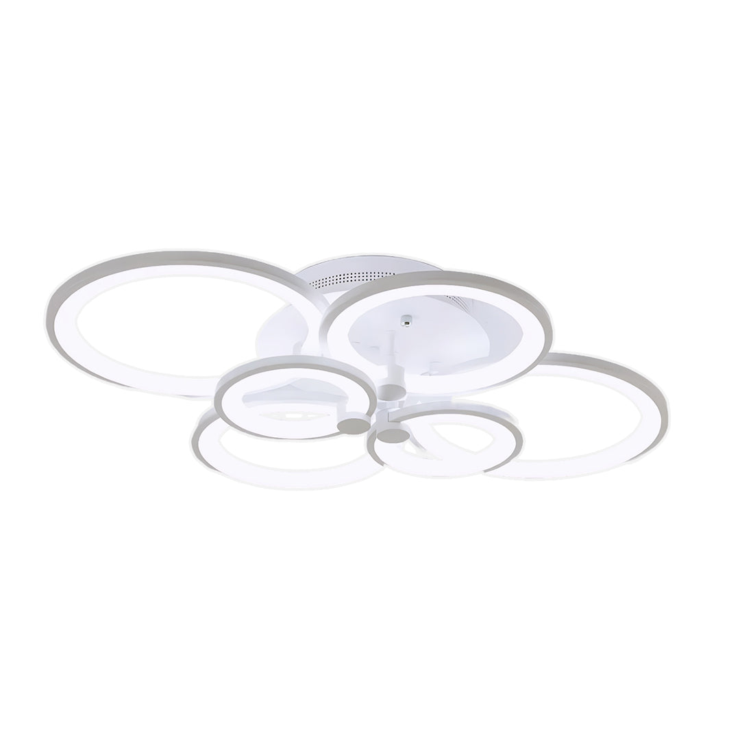 Bottom view of layered circular LED rings in premium multi ring ceiling lights.