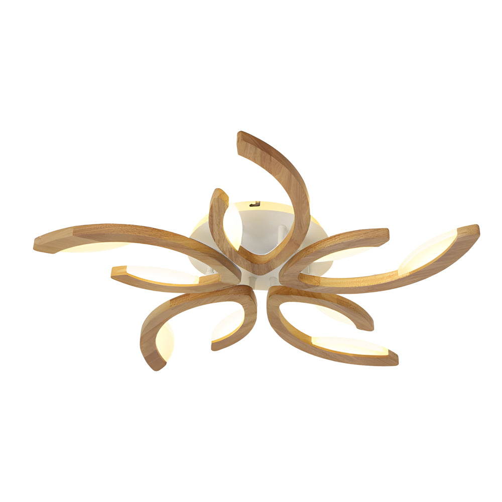 Front-facing product image of a sculptural leaf ceiling light emphasizing its organic form and balanced proportions.