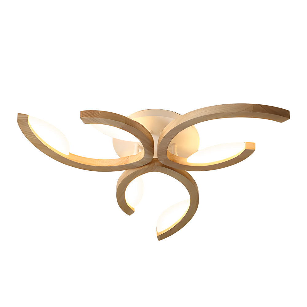 Product-only shot of a modern leaf ceiling light with symmetrical leaf arms on a clean white background.