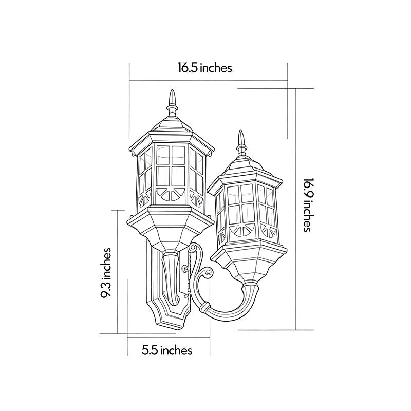 Modern 2 light outdoor wall sconce