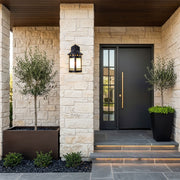 Waterproof black exterior wall light
