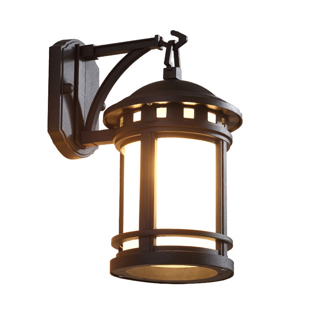 Waterproof black exterior wall light