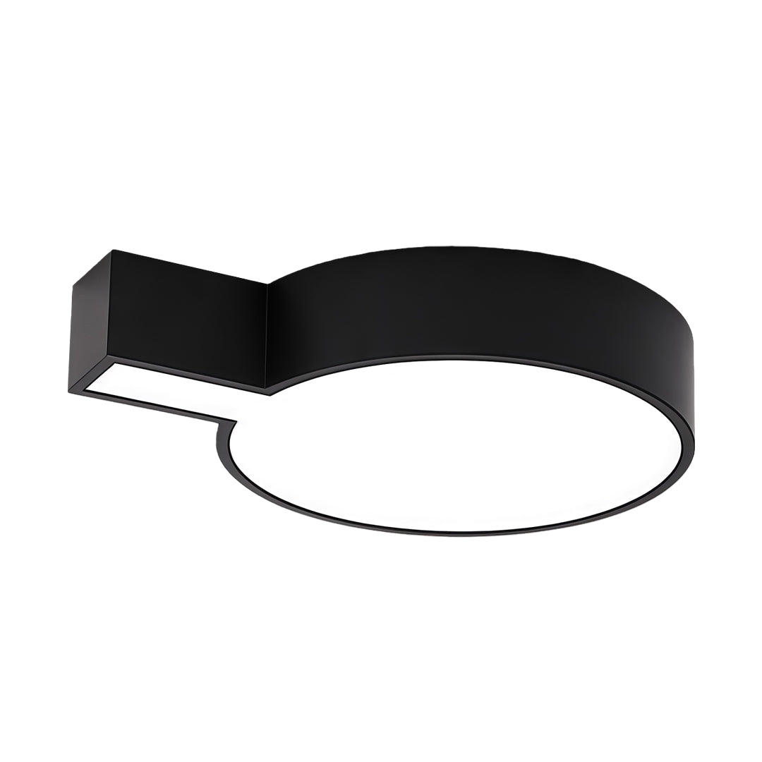 Product image of led chandelier modern with circular LED panel and offset arm, designed for minimalist modern interiors.