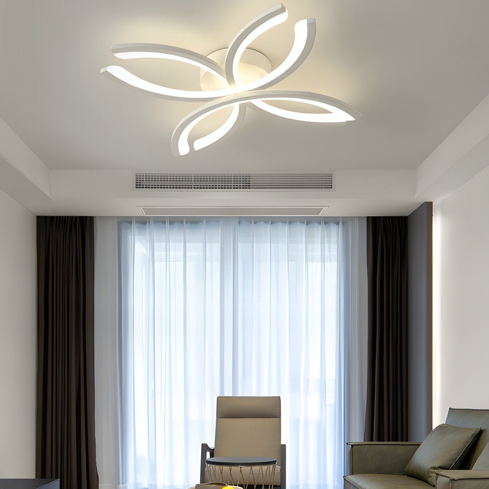 LED Flush Mount Flower - Shaped Acrylic Ceiling Light White/Gray Ceiling Lighting Fixture for Living Room