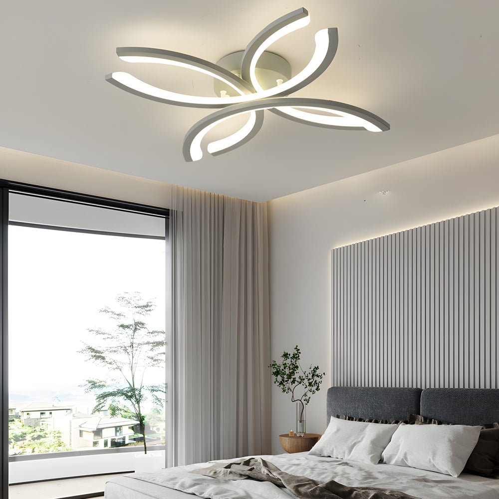 LED Flush Mount Flower - Shaped Acrylic Ceiling Light White/Gray Ceiling Lighting Fixture for Living Room