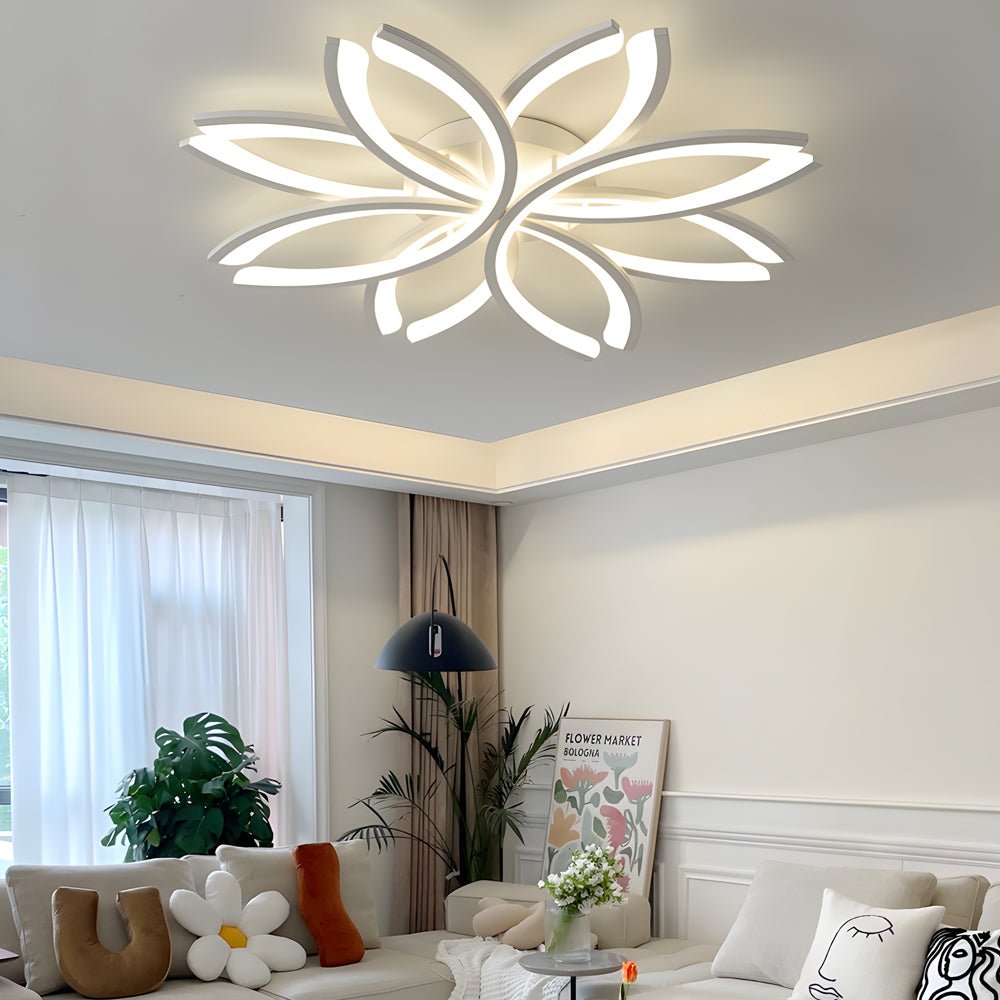 LED Flush Mount Flower - Shaped Acrylic Ceiling Light White/Gray Ceiling Lighting Fixture for Living Room