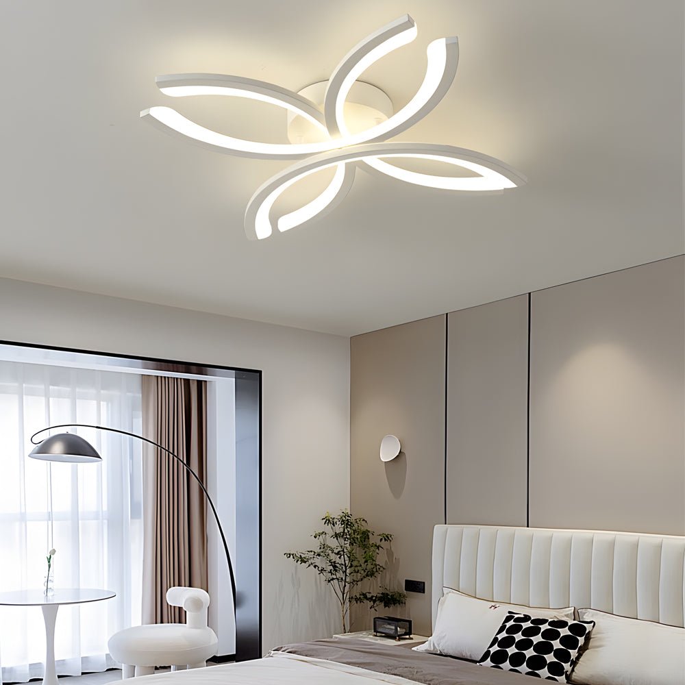 LED Flush Mount Flower - Shaped Acrylic Ceiling Light White/Gray Ceiling Lighting Fixture for Living Room