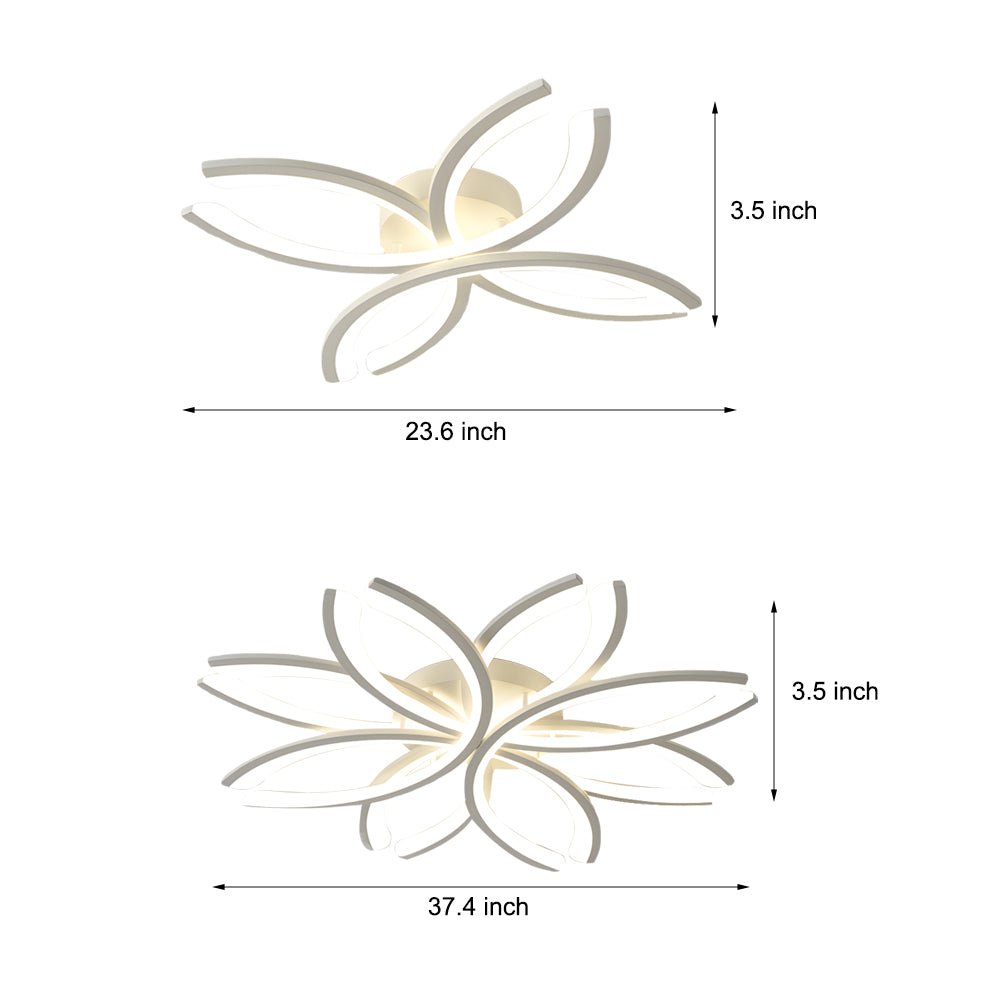 LED Flush Mount Flower - Shaped Acrylic Ceiling Light White/Gray Ceiling Lighting Fixture for Living Room