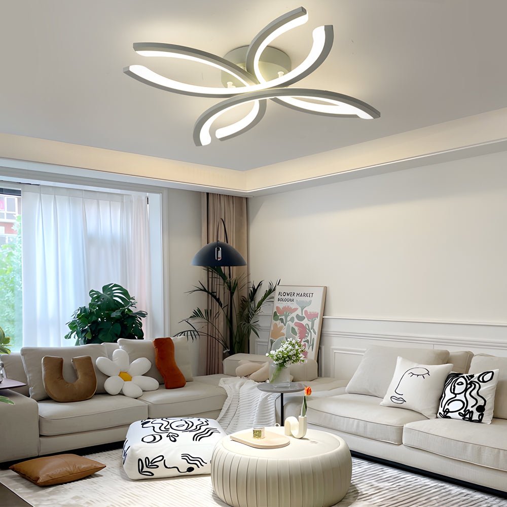 LED Flush Mount Flower - Shaped Acrylic Ceiling Light White/Gray Ceiling Lighting Fixture for Living Room