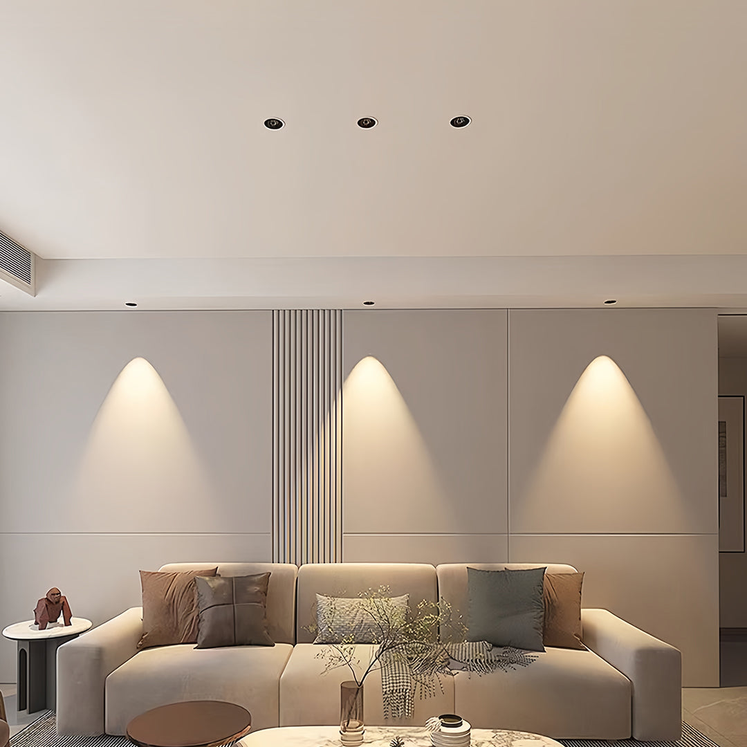 Enhance your space with LED indoor ceiling spotlights, featuring deep anti-glare light for bright, comfortable, and glare-free illumination in any room.