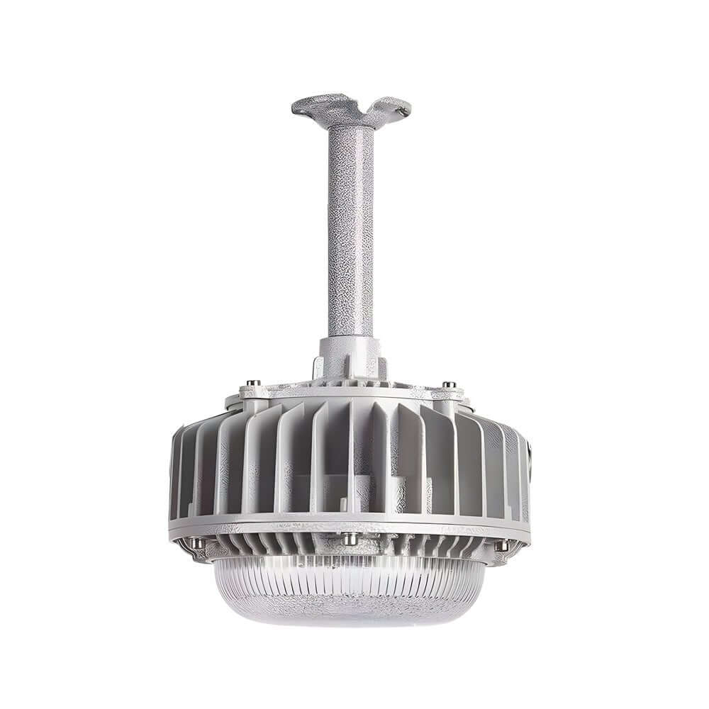 LED lamp for warehouse, front view of its sleek and functional design.