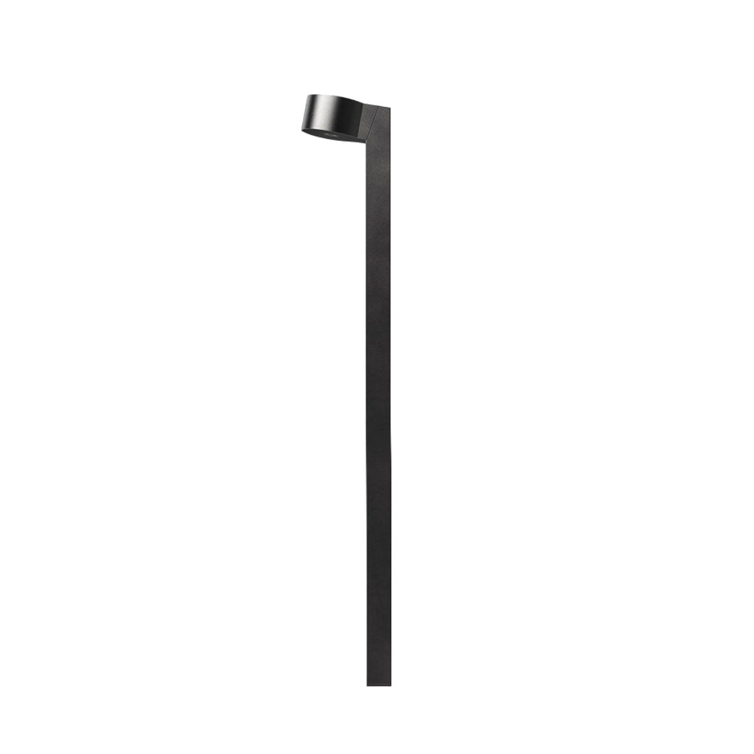 LED landscape path lighting in a white background product view showing a short black bollard-style design.