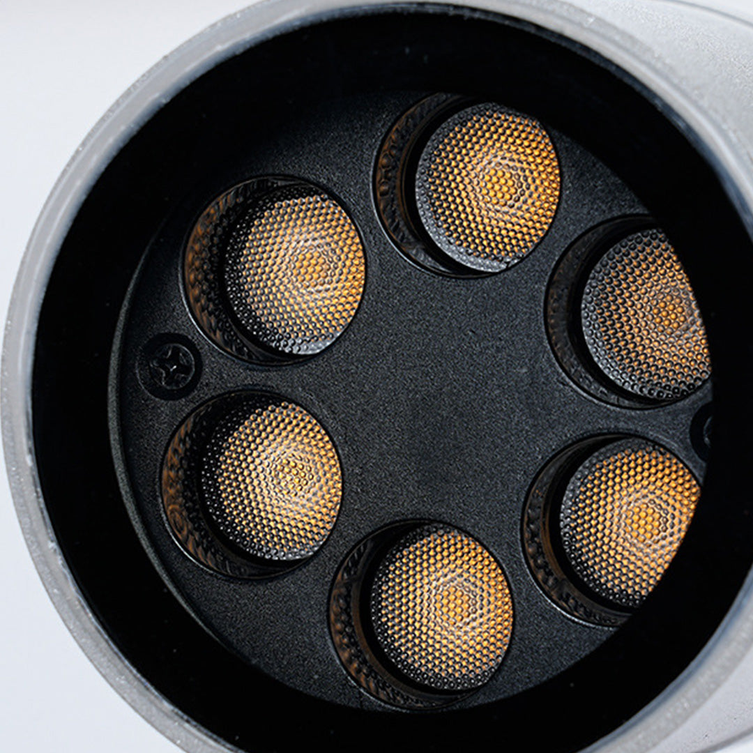 Interior view of LED landscape spotlight displaying high-efficiency LED array configuration