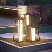 Waterproof Tapered Wrought Iron Outdoor Lanterns Japanese-Style LED Landscape Lights