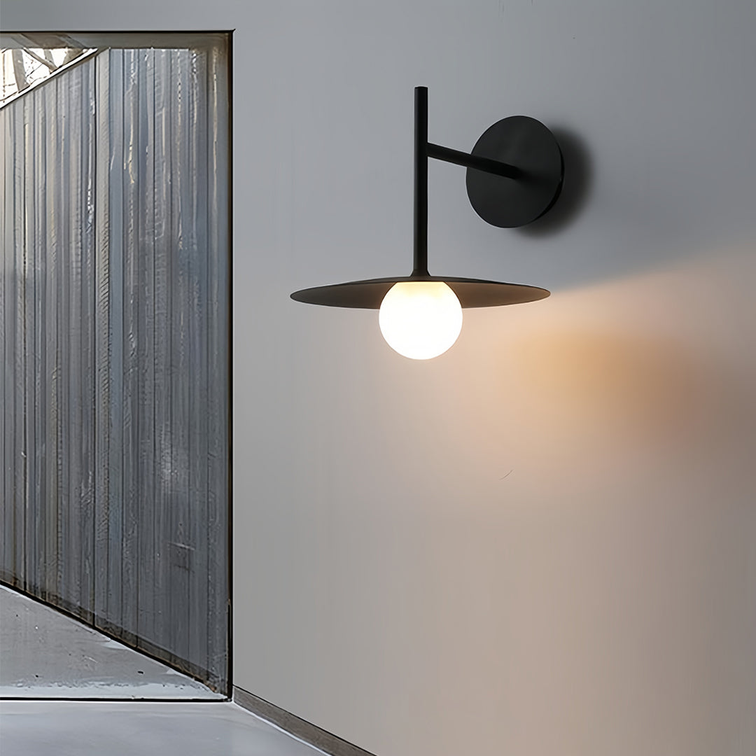 LED light wall lamp in modern bedroom with neutral bedding providing focused reading light