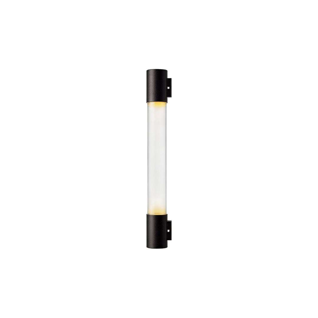 LED outdoor sconce with a modern design, providing soft illumination.