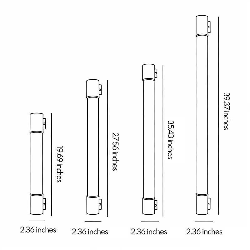 Technical diagram of LED outdoor sconce showing dimensions and installation details.